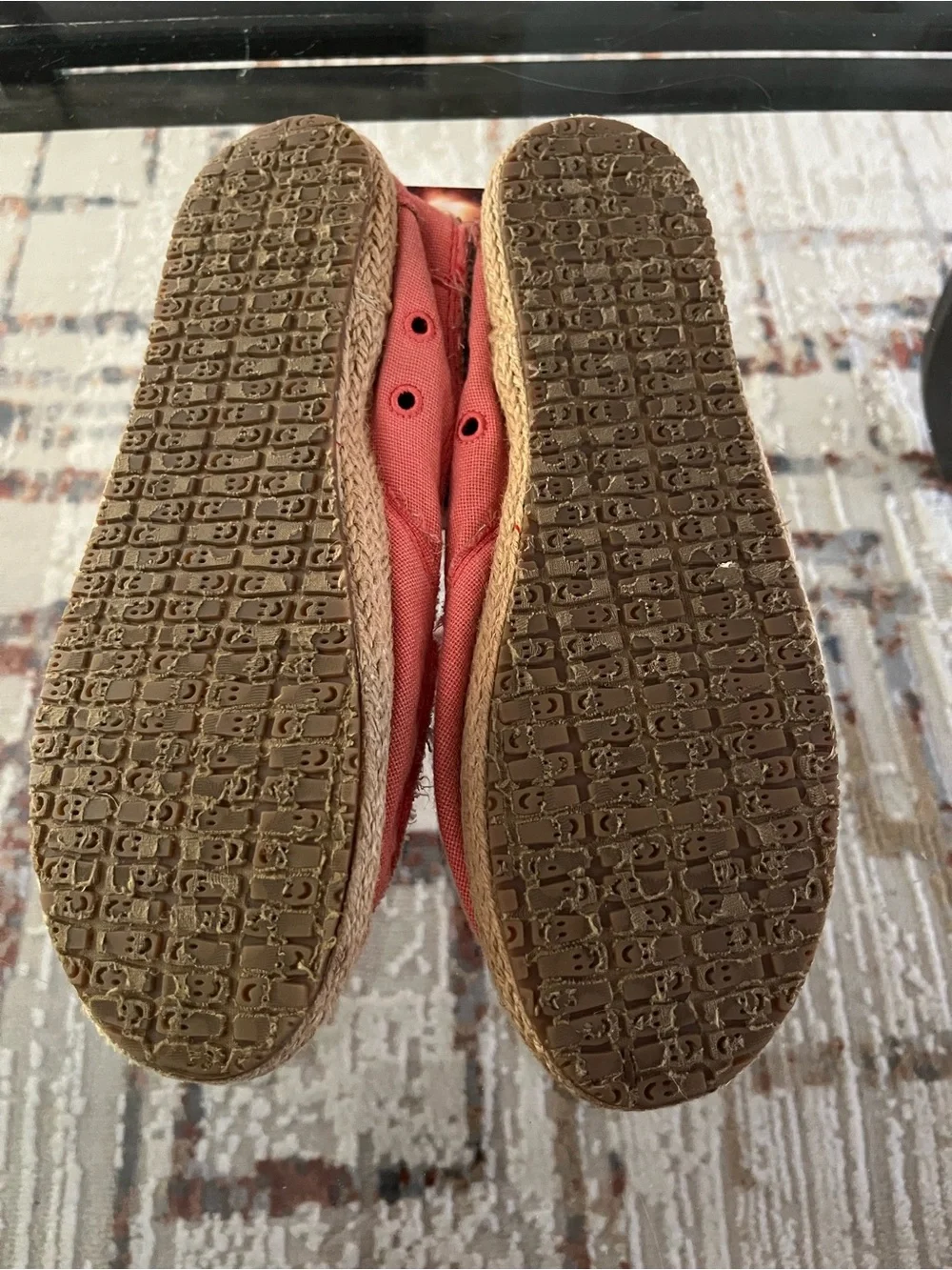 Sanuk Women Coral Canvas Slip-On Espadrille Loafers